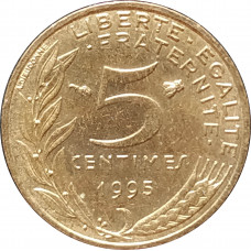 5 сантимов 1995 Франция из оборота