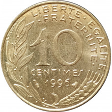 10 сантимов 1996 Франция из оборота