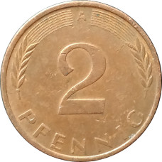 2 пфеннига 1996 Германия A из оборота
