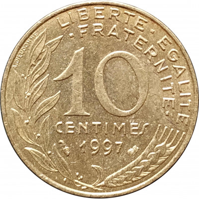 10 сантимов 1997 Франция из оборота 10 сантимов 1997 Франция из оборота