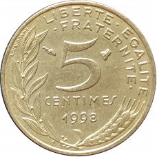 5 сантимов 1998 Франция из оборота