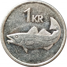 1 крона 1999 Исландия из оборота