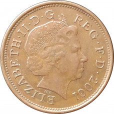 2 пенса 2001 Великобритания из оборота