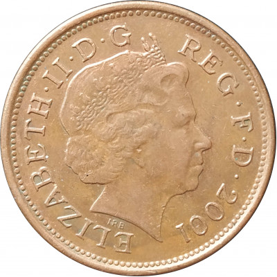 2 пенса 2001 Великобритания из оборота