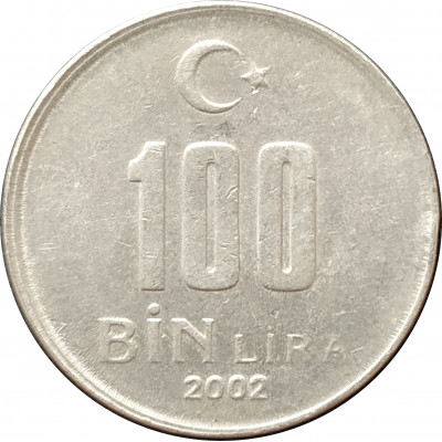 100 000 лир 2002 Турция из оборота