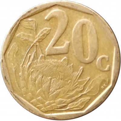 20 центов 2003 ЮАР из оборота 20 центов 2003 ЮАР из оборота