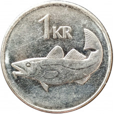 1 крона 2005 Исландия из оборота