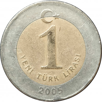 1 новая лира 2005 Турция из оборота