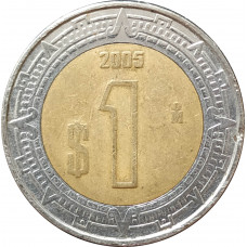 1 песо 2005 Мексика из оборота