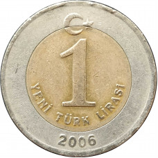 1 новая лира 2006 Турция из оборота