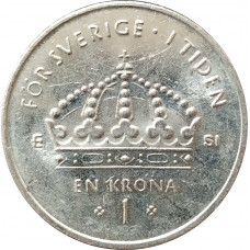1 крона 2007 Швеция из оборота