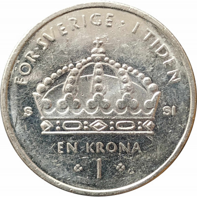 1 крона 2008 Швеция из оборота