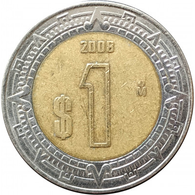 1 песо 2008 Мексика из оборота