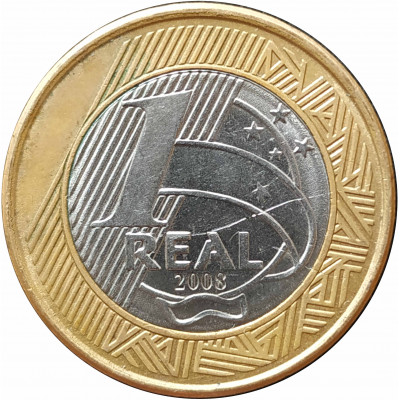 1 реал 2008 Бразилия из оборота 1 реал 2008 Бразилия из оборота