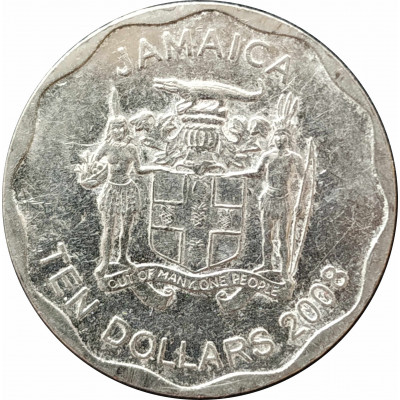 10 долларов 2008 Ямайка из оборота 10 долларов 2008 Ямайка из оборота