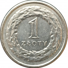 1 злотый 2009 Польша из оборота