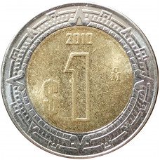 1 песо 2010 Мексика из оборота