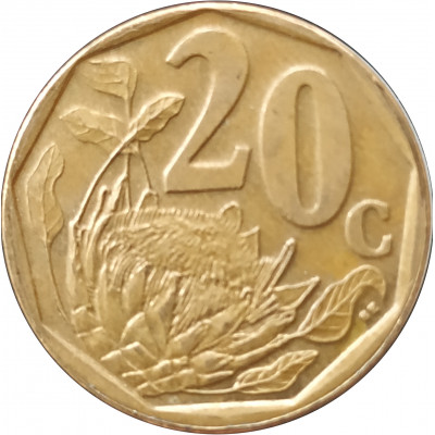 20 центов 2010 ЮАР из оборота 20 центов 2010 ЮАР из оборота
