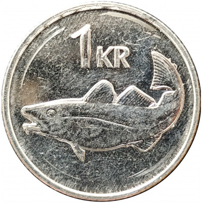 1 крона 2011 Исландия из оборота