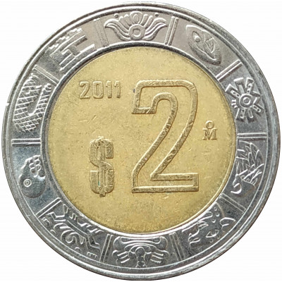 2 песо 2011 Мексика из оборота 2 песо 2011 Мексика из оборота