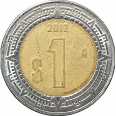 1 песо 2012 Мексика из оборота