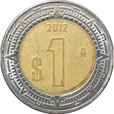 1 песо 2012 Мексика из оборота 1 песо 2012 Мексика из оборота