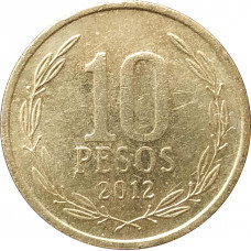 10 песо 2012 Чили из оборота