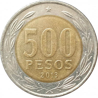 500 песо 2013 Чили из оборота 500 песо 2013 Чили из оборота
