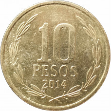 10 песо 2014 Чили So из оборота