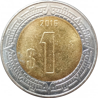 1 песо 2016 Мексика из оборота 1 песо 2016 Мексика из оборота