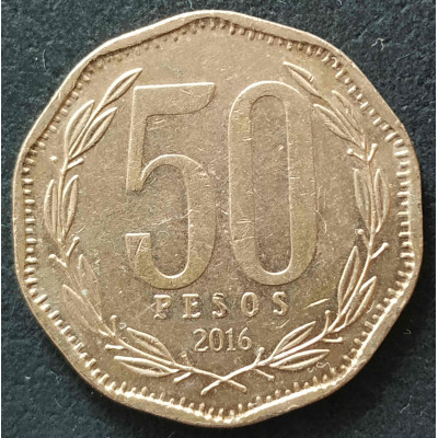 50 песо 2016 Чили из оборота