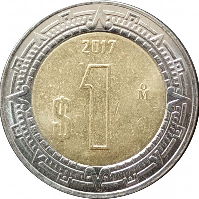 1 песо 2017 Мексика из оборота 1 песо 2017 Мексика из оборота