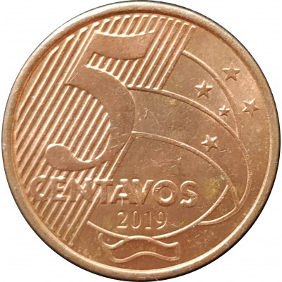 5 сентаво 2019 Бразилия без знака монетного двора из оборота 5 сентаво 2019 Бразилия без знака монетного двора из оборота