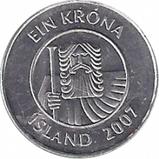1 крона 2007 Исландия XF