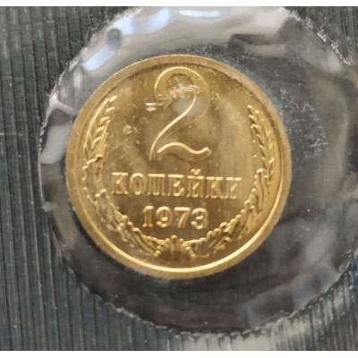 2 копейки 1973 UNC наборная в запайке