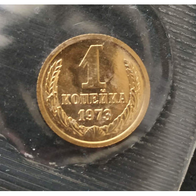 1 копейка 1973 UNC наборная в запайке