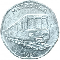 20 пенсов 1981 Великобритания Национальный транспортный токен "METROCAR" из оборота